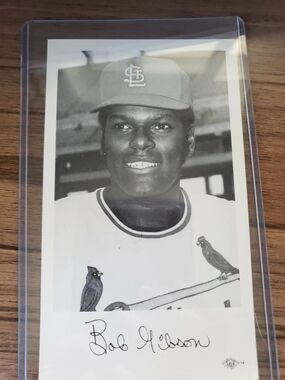 Vintage 1971 St. Louis Cardinals Baseball Team Issue Bob Gibson Postcard